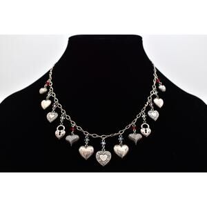 Top Shelf Jewelry Vintage Heart Charm Necklace Silver Lock Heart Dangle 80s BinG